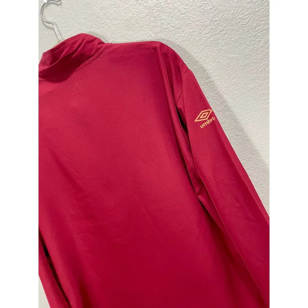 Umbro Cranberry Red Half Zip Pullover Jacket Kids Size XL Lightweight Activewear
